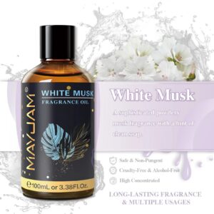 c3ef446badf91608 MAYJAM 100ml Fragrance Oils with Dropper For Humidifier Car Diffuser White Musk Bubble Gum Sea Breeze Freesia Baby Powder