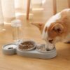 c3f02e684173b962 1pc Automatic Food & Water Dispenser Multi-functional Pet Double Bowl Feeder For Three-in-one Cat And Dog Feeding Supply