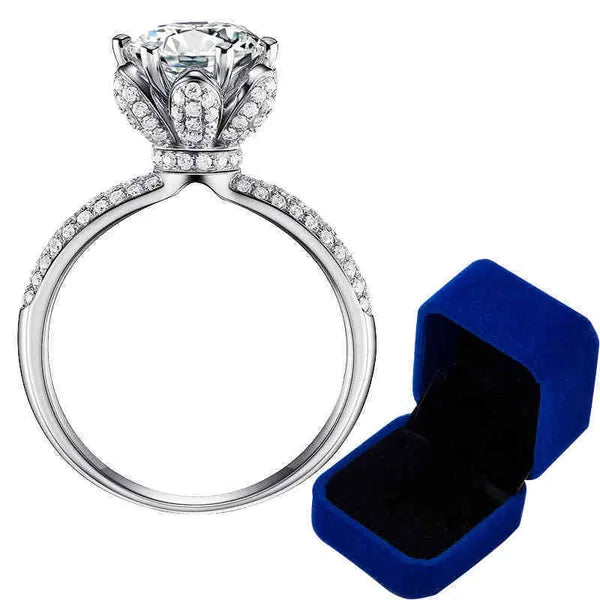 Custom Name Certified 5 Diamond Engagement Ring Women 14K White Gold Sterling Sier Bridal Moissanite Rings Wedding Band Jewelry