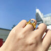c3f39e56efb9119d IOGOU Gold Plated Engagement 8mm 2.0carat D Color VVS1 Moissanite Diamond Rings for Women Men 100% Sier Jewelry