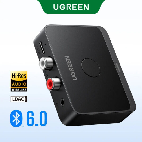 c401c8dfc07eb5e6 UGREEN AUX Bluetooth Receiver LDAC AAC Hi-Fi 3.5mm Jack 2RCA RCA Audio Bluetooth 6.0 Adapter Receivers 15h For Car Speaker PC