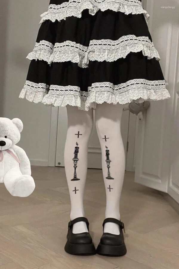 Women Socks Lolita Women's Spring And Summer Veet Printed Pantyhose Sweet Japanese Girl Wear Tight Body Leggings