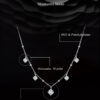 Bamoer Five Princess Waterdrop 3.0 CTTW full Moissanite Necklace Real Sterling Sier D Color Lab Diamond Engagement Jewelry