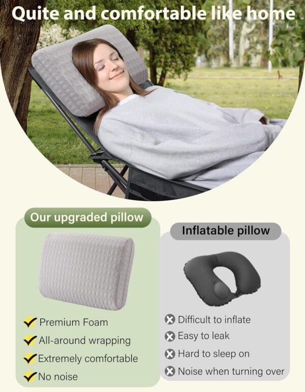 c42f5480c8fadc9e ENITYA Camping Pillow with Washable Cover - Travel Essentials, Memory Foam Backpacking Pillow, Portable for Camping, Air Travel, Hiking, Beach, Hammock, Medium(Grey)