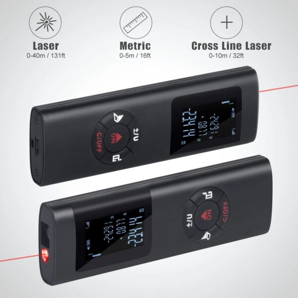 40M/60M Mini Smart Distance Meter Measure Infrared Rangefinder USB Rechargeable Portable Handheld Laser Range Finder Tools