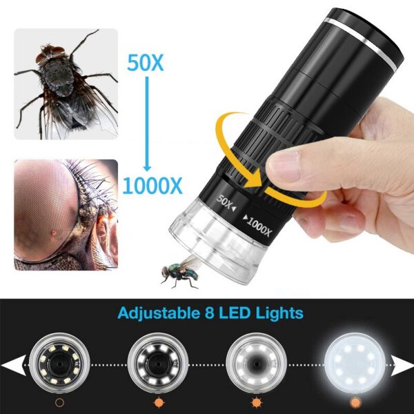 c45175977d5e8a4b Wireless Digital Microscope 50X-1000X Magnification Portable Handheld USB Microscopes with Flexible Stand For iPhone Android PC