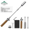 Wood Handle Removable Three-stage Burner Outdoor Camping Torch Cooking Bbq Igniter Cassette Gas Tank Highpower Flame Gun