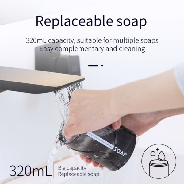 Automatic Liquid Soap Dispenser Sensor Foam hine with Temperature Display USB Rechargeable Hand washer for Kitchen Bathroom