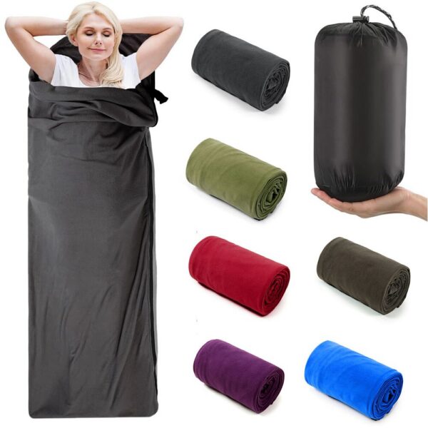 c47da593b0e4a5af Fleece Portable Ultra-light Polar Travel Sheets for Adults Outdoor Camping Tent Bed Warm Sleeping Bag Liner