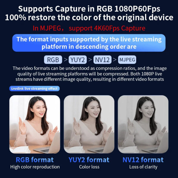 c47f016248d1ebed Unnk 2K 120Fps Game Video Capture Card 4K 60Fps Live Streaming Recording for PS5/4 Xbox Switch