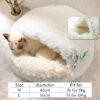 Pet Dog Round Plush Semi-Enclosed Cat Nest for Deep Sleep Comfort In Winter Cats Bed Little Mat Basket Soft Kennel