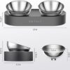 PETKIT Raised Dog Cat Food Bowl 304 Stainless Steel, Elevated Pet Food and Water Bowl Dishes, Elevated Cat Bowls, Non-Slip Tilted Cat Bowl No Spill