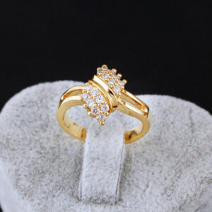 c49b1484541169ae 100% 14K Diamond Charm Lady Rings for Women Bohemia Engagement Irregular Aros Mujer Oreja 14 K Gold Jewelry
