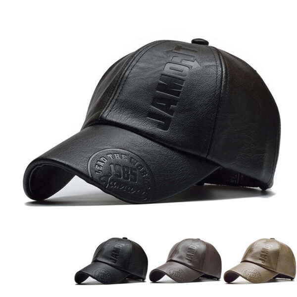 c49f93f4e39c83f0 Pu Leathe Letter Printing Baseball Caps Spring and Autumn Outdoor Adjustable Casual Hats Sunscreen Hat