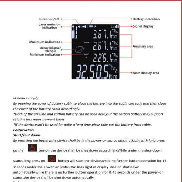 c4ab9f6b22c636b9 40M Smart Digital level Laser Range TYPE C USB Charging Rangefinder Mini Handheld Distance Measuring Meter
