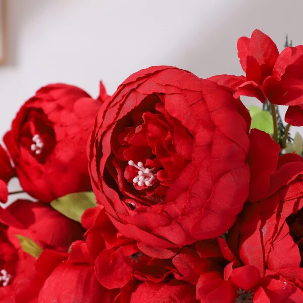 c4c022c751bff4c4 Duovlo Springs Flowers Artificial Silk Peony Bouquets Wedding Home Decoration,Pack of 1 (Spring Red)