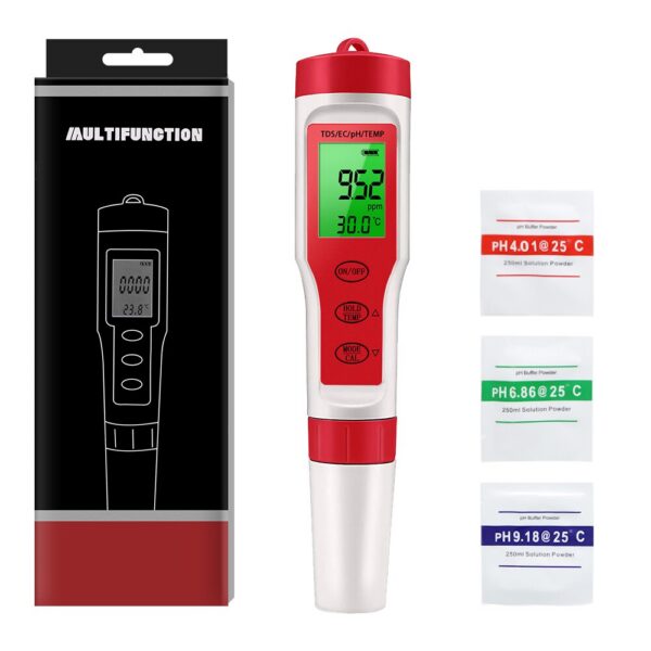 c4c36063c973cdeb 4 in 1 PH TDS EC Temperature Meter Digital Quality Monitor Tester for Pools Drinking Water Aquariums