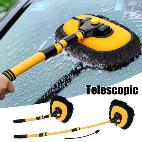 New Telescng Long Handle Mop Retractable Bent Bar Wash Brush Car Cleaning Tools