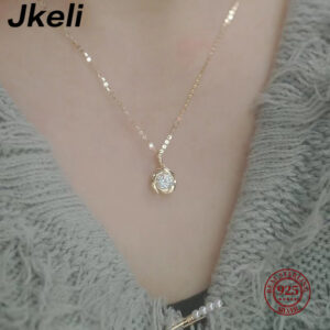 c4d53952310fd395 Jkeli Sterling Sier Plated 14k Gold Shiny Zircon Flower Bracelet for Women Girl Korean Temperament Exquisite Jewelry Gifts