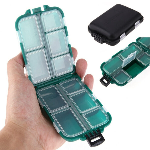 c4e451492e0c41a7 Tackle Box 10 Compartment Lure Hook Storage Case Double Sided Fishing Tool Organizer Multifunctional Bait Container