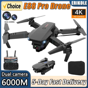 c4f1897c5f145345 E88Pro Drone 4K Professinal With 1080P Wide Angle Dual HD Camera Foldable RC Helicopter WIFI FPV Height Hold Apron Sell Gift