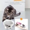 c4f8305767a3d23a AISBUGUR Ceramic Cat Bowls Set of 2, Elevated 15 Tilted Design for Indoor Cats, Large Capacity, Easy to Clean, Non-Slip Base, Cute Pattern, Blue