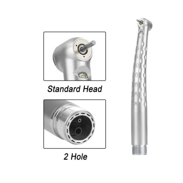Dental High Speed LED E-Generator Handpiece 2/4 Holes Standard Head Push Button Ceramic Bearing Dentist Tips Triple Water