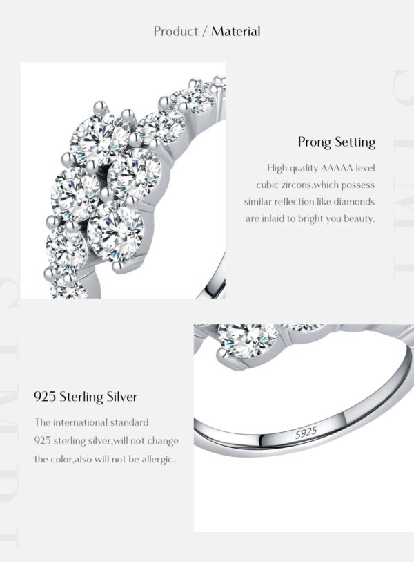 c51810ca425591e0 MODIAN 925 Sterling Silver Classic Luxury Round CZ Eternity Band Rings For Women Wedding Engagement Statement Jewelry Gift