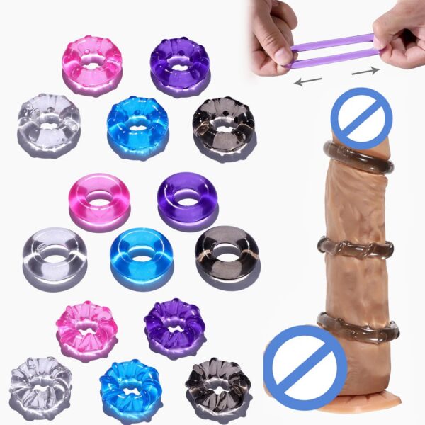c527b8e3f26fe309 Crystal Silicone Penis Ring Semen Lock Ring Sex Toys for Adults Men Long Delay Ejaculation Penis Cock Ring Sexes Accessoires