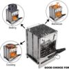Camping Wood Burning Stove,Stainless Steel Compact Portable Foldable Camping with Ash Catcher,Grill Grid, Storage Bag for Backpacking Hiking Camping Cooking BBQ Picnic (Silver Small)