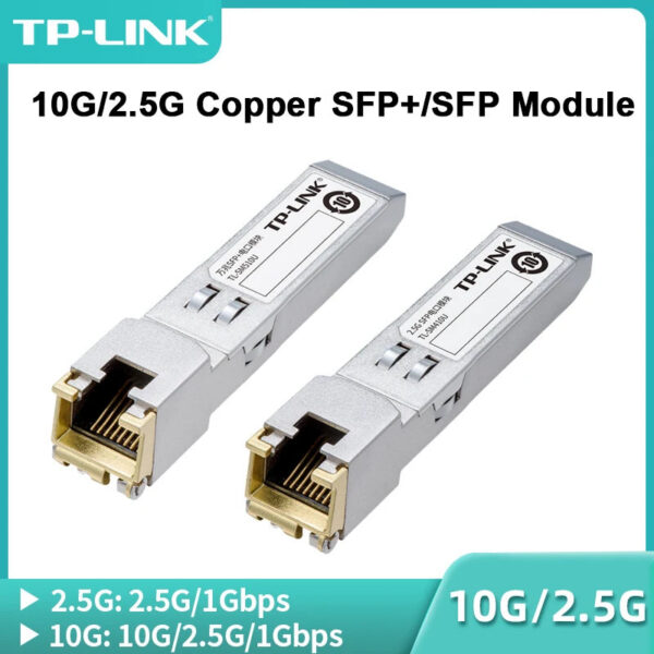 c53d2cd6782448a7 TP-Link 10G Copper SFP+ Module 10GBase-Tx 2.5G Fiber Optical RJ45 Ethernet Port 10Gbps Transceiver Module Transmission TL-SM510U