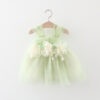 Summer Sweet Baby Girl Party Evening Dresses Wedding Flower Petal Mesh Birthday Princess Kids Costumes 0 To 3 Years Old Toddler