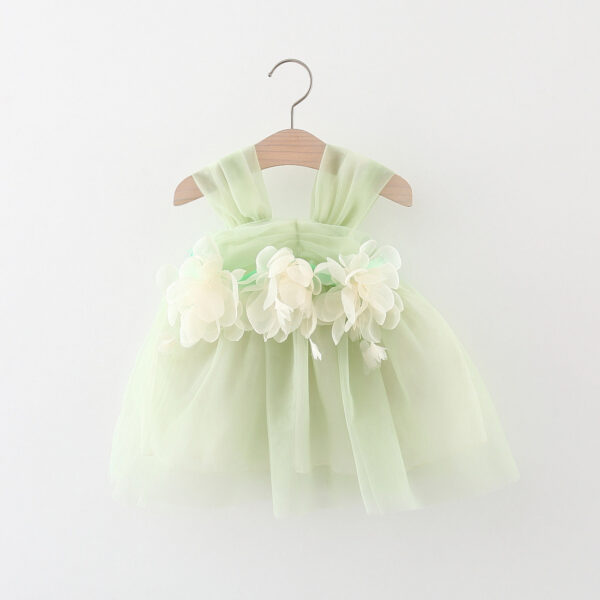 Summer Sweet Baby Girl Party Evening Dresses Wedding Flower Petal Mesh Birthday Princess Kids Costumes 0 To 3 Years Old Toddler