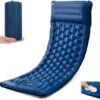 Sleeping Pad for Camping, Ultralight 4.7" Extra-Thick Inflatable Camping mat with Pillow Built-in Foot Pump, Compact Lightweight Air Mattress for Camping Backpacking Hiking Car Travel Tent, Navy Blue