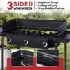 c54f057407bf08f0 3 Burner Propane Camp Stove | 225,000 BTU Gas Burners | Side Shelves | Windscreen | Waterproof Cover | Detachable Legs | Ideal for Camping Backyard Outdoor Cooking