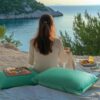 Small Cooling Gel Memory Foam Camping Pillow Travel - Contoured Support -Compressible Pillow Ideal for Backpacking, Camping, Travel, Car, Airplane,Office Nap