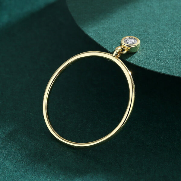 c55d83728d1d714d NEW Simple Gold Small Round Diamond Crystal Couple Ring For Women Authentic Sterling Sier Anniversary Gift Jewelry