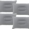 2 Pack Gray Ultralight Inflatable Pillow Small Squared Flocked Fabric Air Pillow for Hiking, Camping, Traveling, Napping, Desk Rest, Neck & Lumbar Support