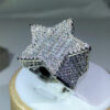 Sier Star Diamond For Man/women Solid White /Yellow Gold Rings Shine Hiphop Jewlery Gifts