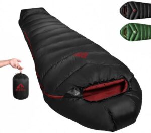 BUERTS Down Sleeping Bag,Ultralight and Warm,Sleeping bag for adults suitable 3 seasons use,lightweight is highly portable and ideal for hiking,backpacking and camping.