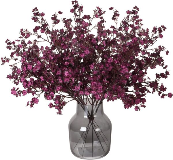 c5937b1eee8a6333 Momkids 6 Pcs Babys Breath Bulk Artificial Faux Silk Flower Gypsophila Bouquet Winter Real Touch Fake Floral for Office Kitchen Wedding Restaurant Centerpieces Christmas Party Decor (White)