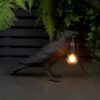 The Gothic Lamp,Cute Black Raven Desk Light with USB Line,Unique Resin Halloween Crow for Table Decor,Goth Decor,Black Bird Decor, Art Decor,Home Decor,Living Room,Bedroom (2 Bulbs)