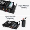 c5982c71b2ecd72c SHINESTAR Dual Fuel Stove with Butane & Propane Compatibility, Portable Camping Stove for Outdoor Cooking, Propane Adapter Hose and Carrying Case Included, 7800 BTUs Output