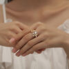 Szjinao Certified Total Is 1.5ct Full Moissanite Ring Woman With Many Stones Sier Infinity Trend Jewelry For Engagement New In