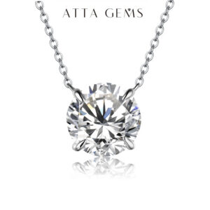 Moissanite Diamond 6.5mm 1CT Woman Pendant Sier Necklace For Women Chains Party Bridal Fine Jewelry