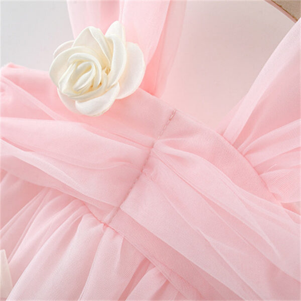 c5a7c143d5d22155 Sweet Flower Fairy Baby Girl Party Dresses Summer Solid Color Mesh Princess Evening Dress Kids Costume 0 to 3 Years Old Children