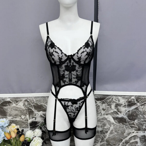 c5a7d9a726a80539 Ellolace Sensual Lingerie Floral Lace Transparent Erotic Costume Bride Fantasy Sexy Crotchless Invisible Thongs Naked Sex Suit