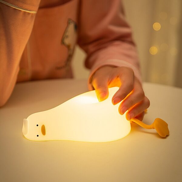 c5cf8aa38ddba006 LED Light Rechargeable Touch Silicone Cartoon Clap Duck Sleeping Night Lamp for Bedroom Decoration Children Gift