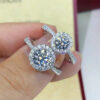c5e9bda5991a352b 100% Moissanite 1CT 2CT 3CT Brilliant Diamond Halo Engagement Rings For Women Girls Promise Gift Sterling Sier Jewelry