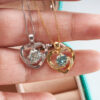 1 Carat Real Moissanite Pendant Necklace Gold Color Sterling Sier Thick Neck Chain Jewelry Pass Diamond Tester